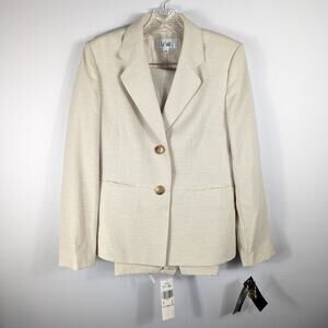 Le Suit Womens 6 2pc Skirt Suit Beige Textured Career Work NWT Jacket Skirt Set